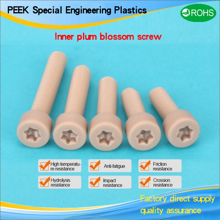 PEEK Torx Head Screws Plastic Bolt Screw and Nut
