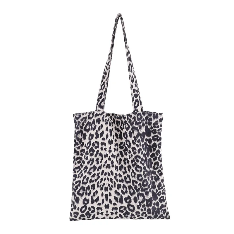 Wholesale Designer Leopard Lady Fashion Handbag Casual Leopard Print Canvas Tote Bag