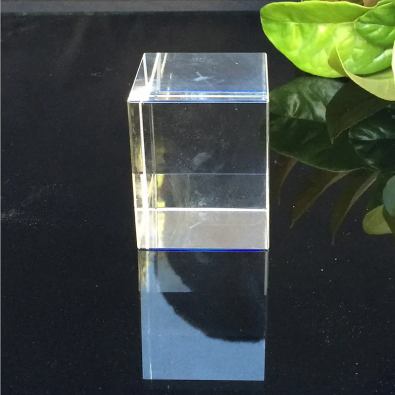 Wholesale k9 glass lasing trophy block clear 3d laser etched crystal cube engraved wholesale decorative glass blocks