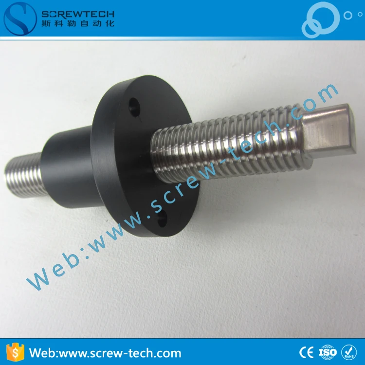 Trapezoidal thread lead screw Tr16*4 with plastic flange nut