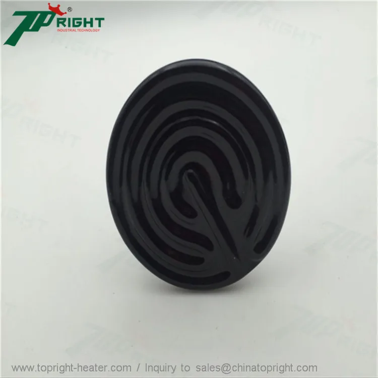 Size 65x130mm 200w Grenade Black Ceramic Heat Infrared Lamp Bulb