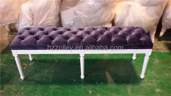 Bedside wooden ottoman waiting room ottoman, hot sale wedding furniture portable ottoman