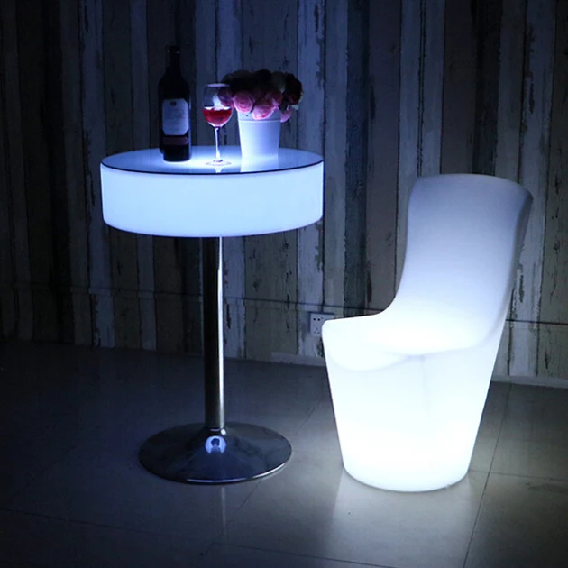 Популярный модный дешевый светящийся обеденный стол и стул для мероприятий