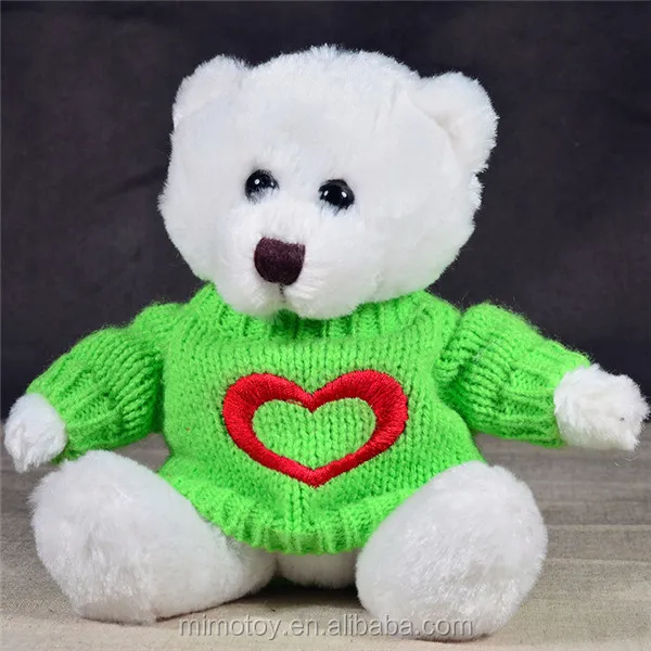 Embroidery OEM Design Custom LOGO Stuffed Teddy Bear With Sweater Clothes Wholesale Cheap Plush Soft Toy Brown Teddy Bear Names