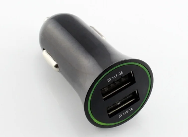 Small Horn Shape 5V 2.1A 2 Port Dual Two USB Car Charger Adapter
