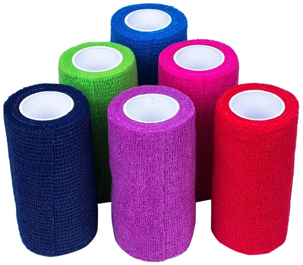 colorful non-woven cohesive bandage Athletic Self Adherent Multi Wrap