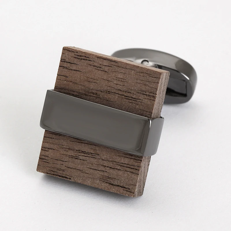 Оптовая продажа, классические деревянные Запонки, модные мужские запонки под заказ, деревянные Запонки для рубашек