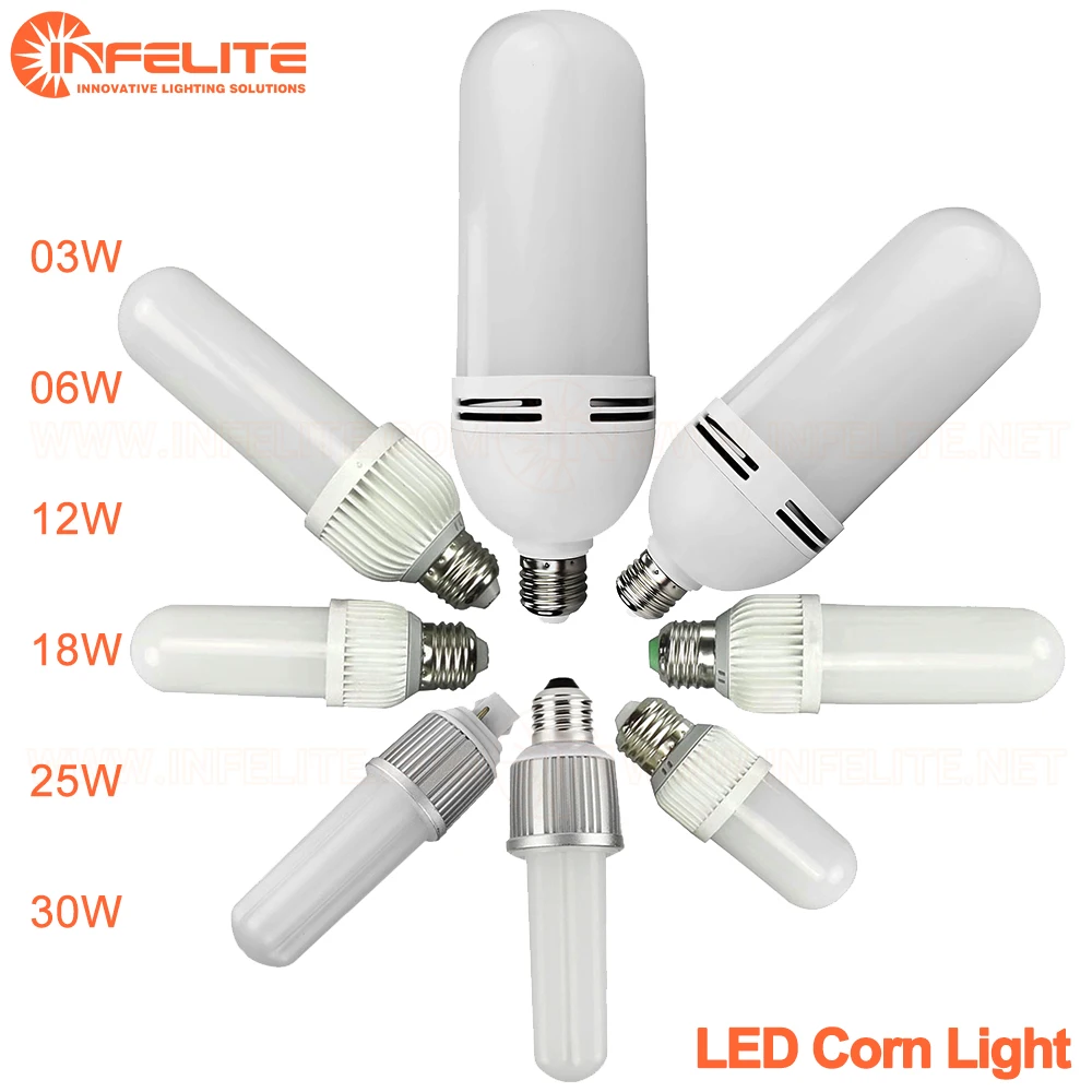 IN-CL101 SMD2835 E26 E27 Milky Cover Cylindrical Rocket Shape 7W 12W 18W 25W 30W LED Corn Bulb Light Lamp Lampada