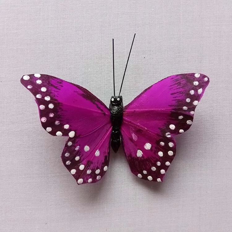 2019 New Arrival assorted colors realistic artificial butterfly on wire for floral accessories