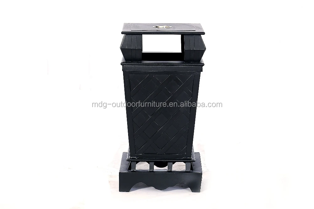 cast aluminum garden  antique  trash   outdoor dustbin