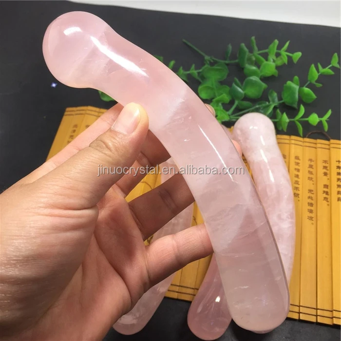 Натуральный фаллоимитатор из розового кварца, лечебный кристаллический массажный палочка yoni