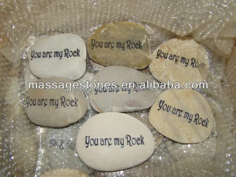 Engraved river stones etched with inspiration word,phrase, logo rock