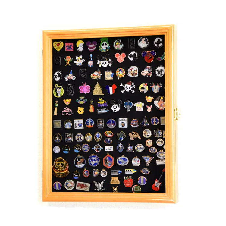 Custom Collins Luxury Wooden Medal Box Elegant Wooden Souvenir Medal Badge Display Box