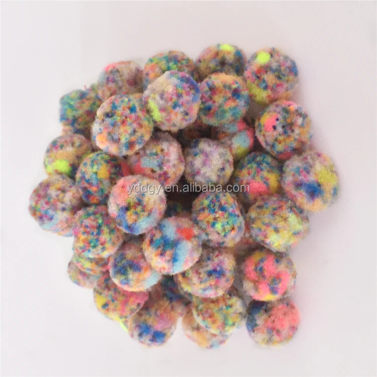 Factory supply DIY crafts terylene mixed color pompoms toys for kids or wedding party decoration
