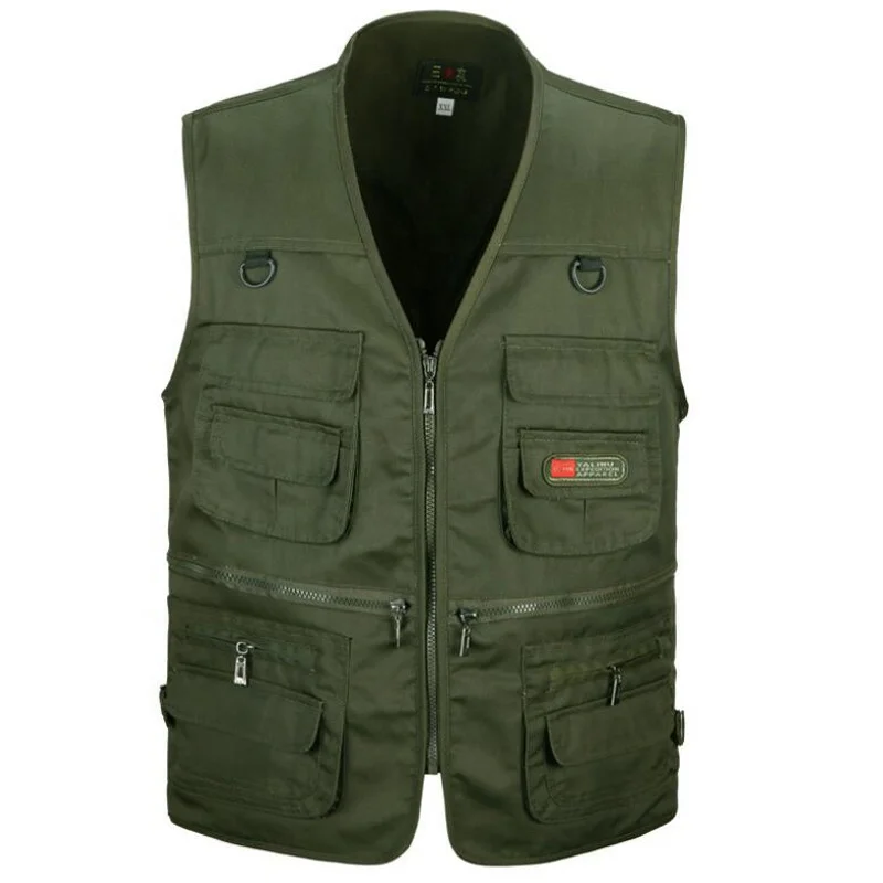 sleeveless work vest with many pockets outdoor working vest uniform manufacture cotton fishing life jacket