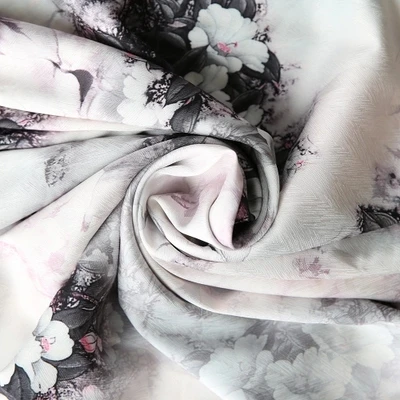 Vietnam White Print Silk Twill Fabric mens