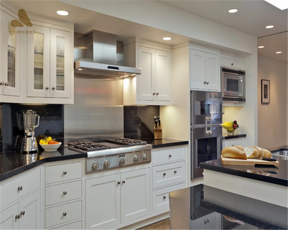 2018 Hangzhou Vermonhouse High Gloss White Kitchen Wall Hanging Cabinet with Glass Door Import Kitchen Cabinet Wood from China