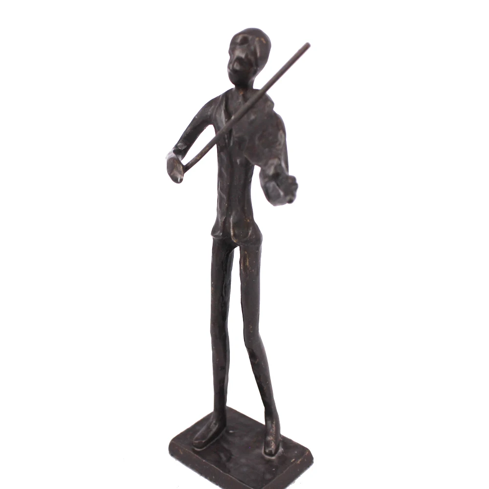 Playing violin statues metal antique music sculptures