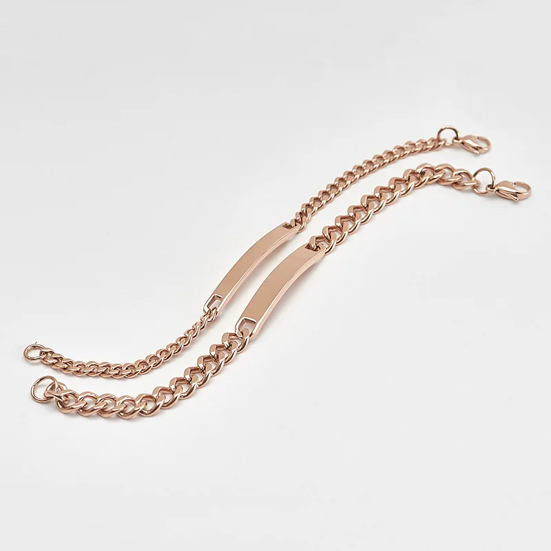 
Retro Customize Mens Wholesale Sliver Engraved ID Bracelet Customer LOGO Stainless Steel Men Bracelet & Bangle 