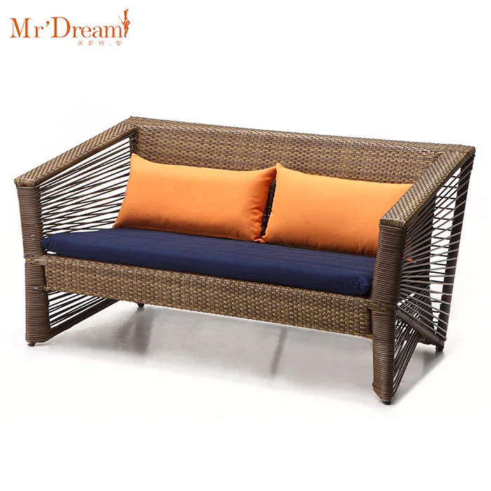 Luxury modern rattan wicker sofa outdoor holiday inn hotel bedroom garden furniture set for villa