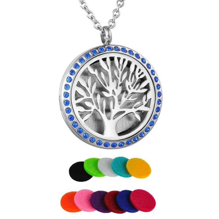 Aroma Diffuser Pendant,Aromatherapy Locket Necklace Jewelry,Stainless Steel Essential Oil Diffuser Necklace