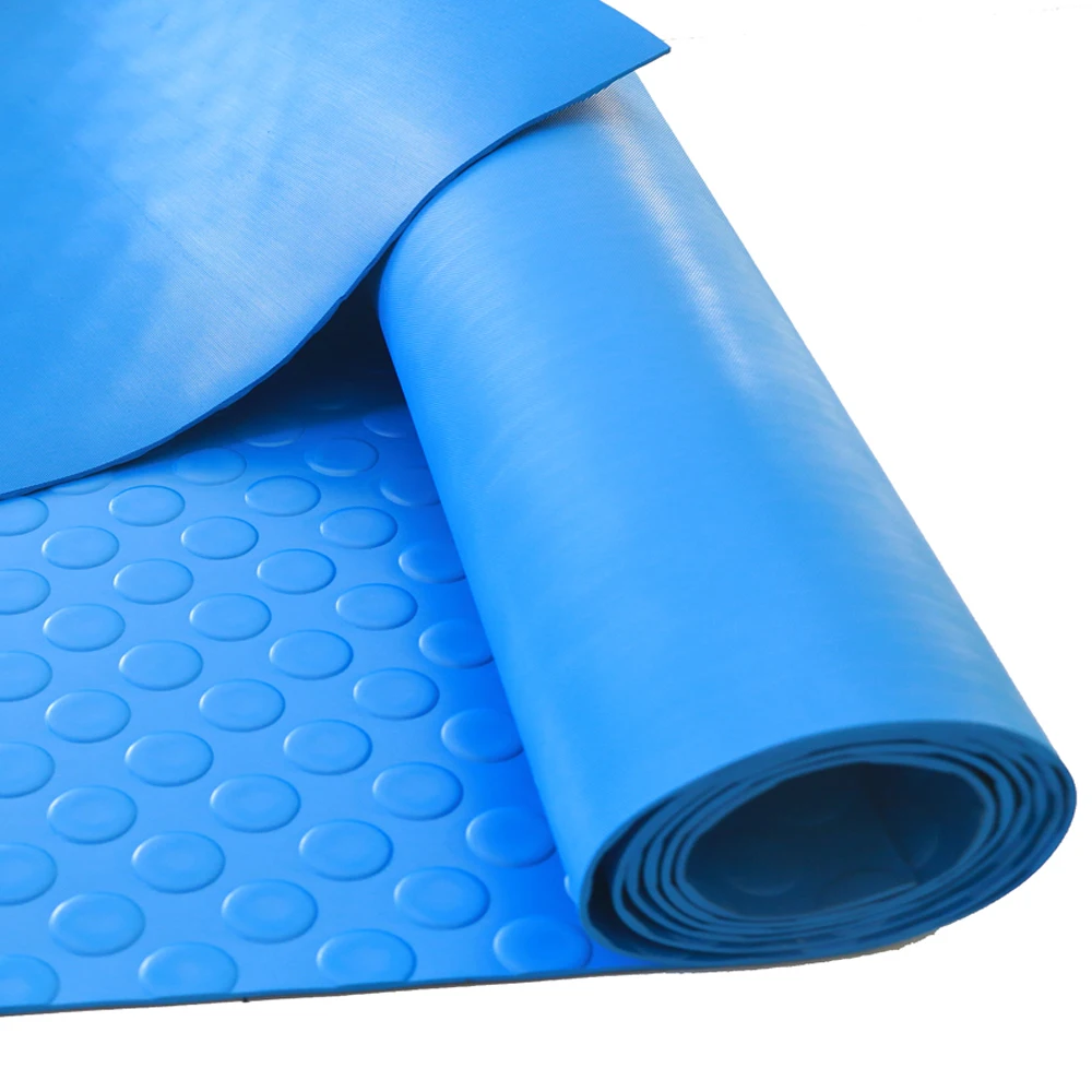 environmental rubber flooring round button color rubber flooring  with sealed plastic film packed