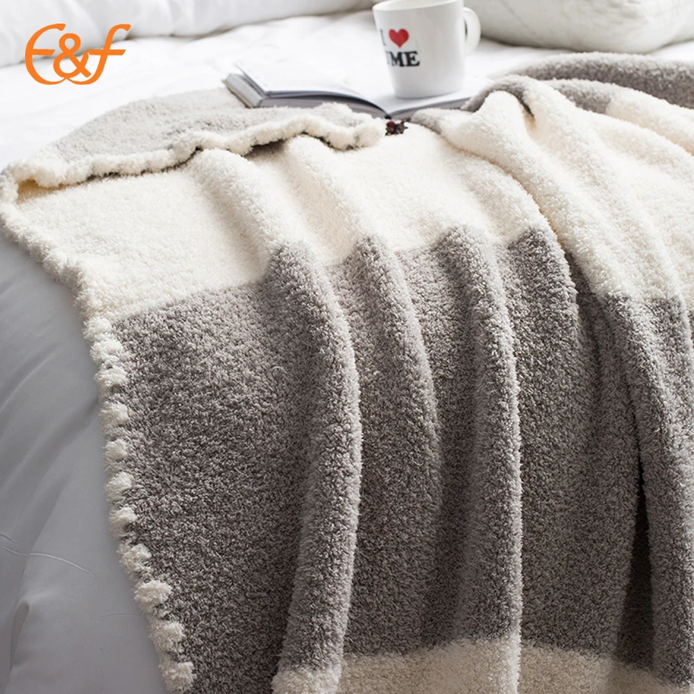 100% polyester all weather sensory knitted throw blanket