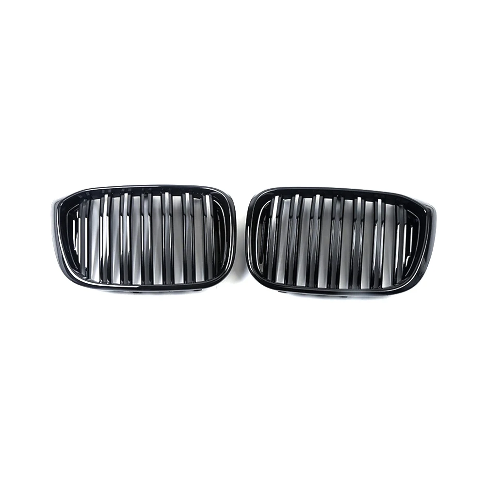 ABS Dual Slat Gloss Black Car Front Kidney Bumper Center Grille Grill for BMW X3 G01 X3M F97 2018+