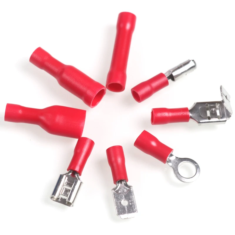 200PCS Assorted Insulated Electrical Wire Crimp Cable Connector Spade Butt Ring Fork Set Ring Lugs Terminals Kit