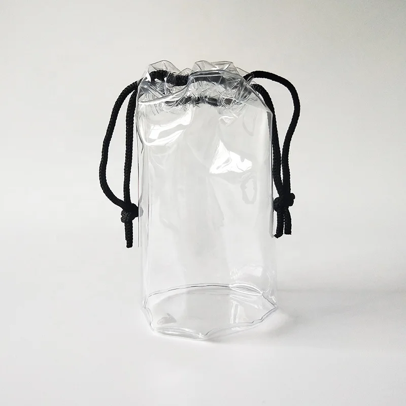 
Шоппинг рекламный пользовательский пластиковый прозрачный ПВХ мешок на шнурке  (62188442795)