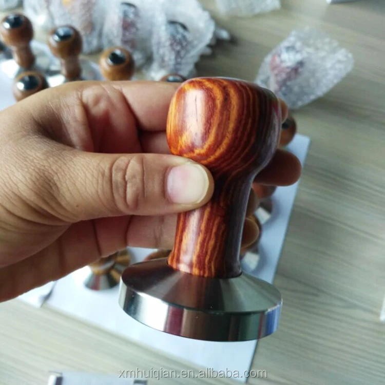 Wholesale wood professional 53mm flat base coffee tamper