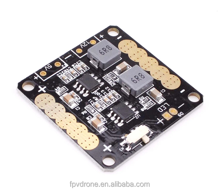 CC3D Flight Controller PDB Power Distribution Board with 5V 12V BEC Output LED Switch for FPV RC 250 Across Quadcopter