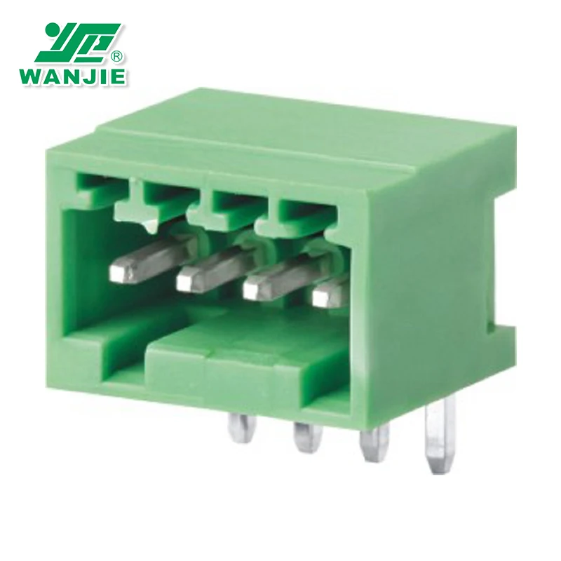 Wanjie 2.5mm pitch male pluggable terminal block with 90 degree WJ15EDGRC-2.5