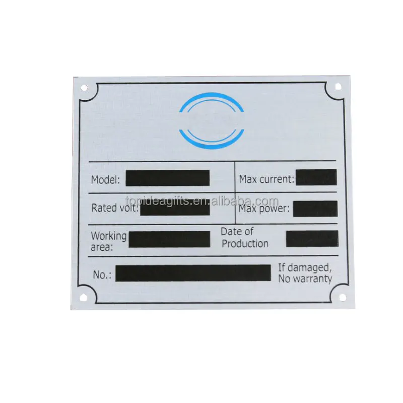 Cheap Price Stamped Logo Aluminum Metal Plaque Custom Design Aluminum Sign Metal Plate