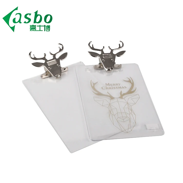 High quality custom school stationery transparent cute clip A5 mini plastic clipboards