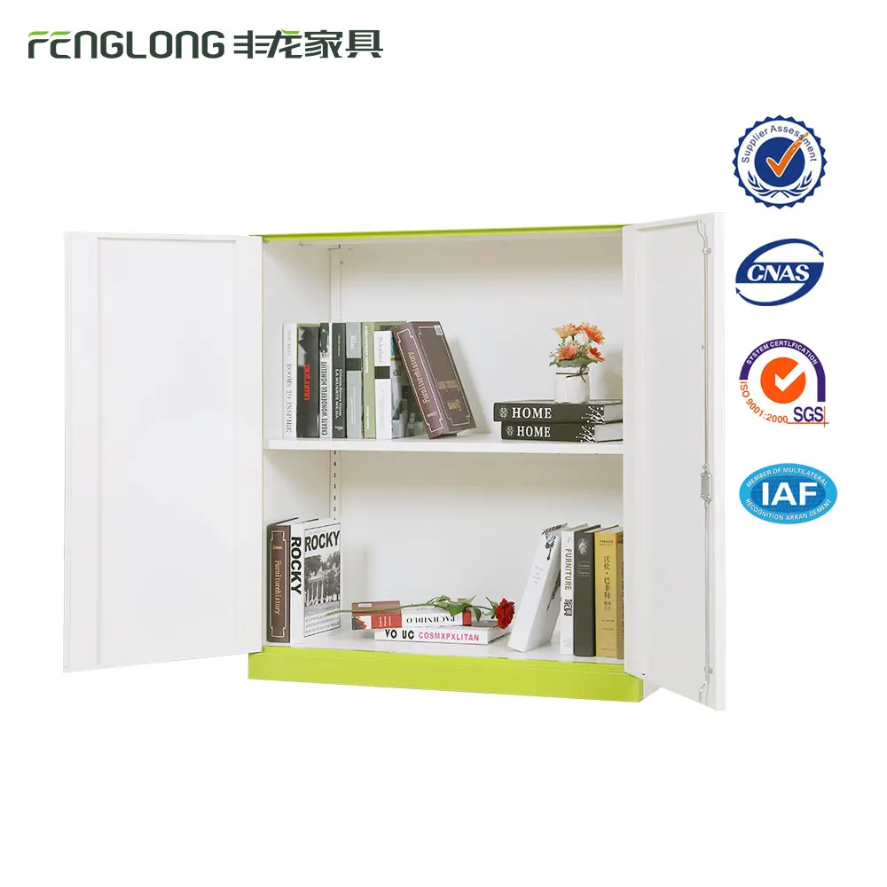 Small 2 door KD steel 2 racks book file lock cabinet