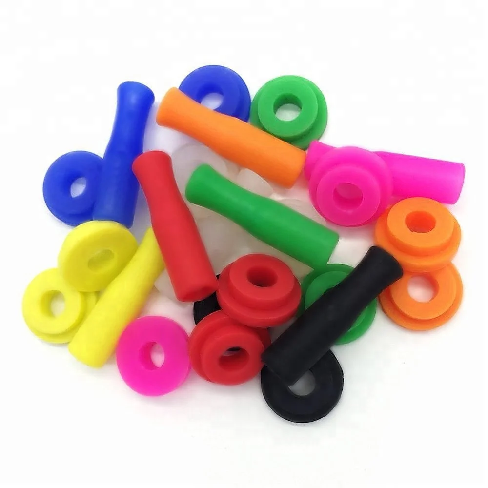 Multicolored Straw Cover Silicone Silencers Silicone Drinking Tips