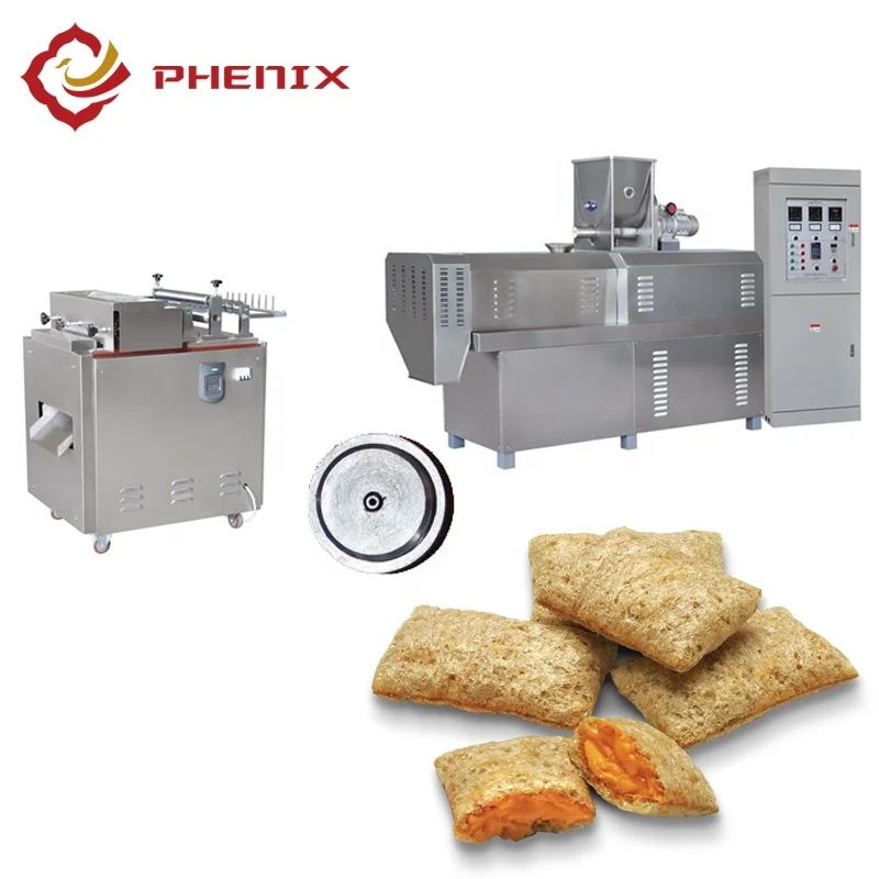 Corn Puffed Snack Food Making Machinery / Chocolate Filled Puff Snack Making Plant Twin Screw Extruder For Corn Snack Food