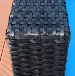 Patio Furniture Outdoor Wicker Rattan Dining Set Cushioned Seat Garden Sectional Conversation Sofa with Glass Top Coffee Table