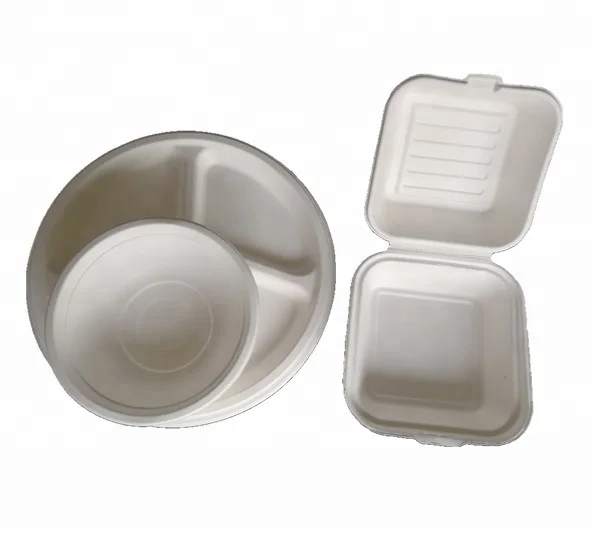 Набор одноразовых бумажных тарелок вынуть-фуд коробки делая