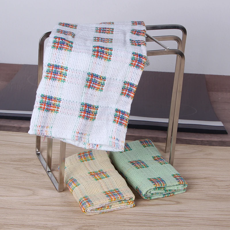Doctorhome 100% cotton colorful double yarn-dyed waffle weave dish towel cloth
