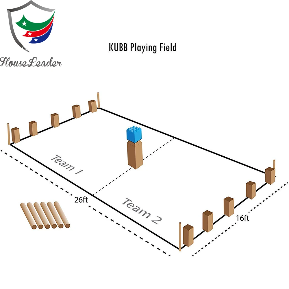 Premium Backyard Wooden Family Outdoor Standard Kubb Lawn Games Set with Carrying Bag