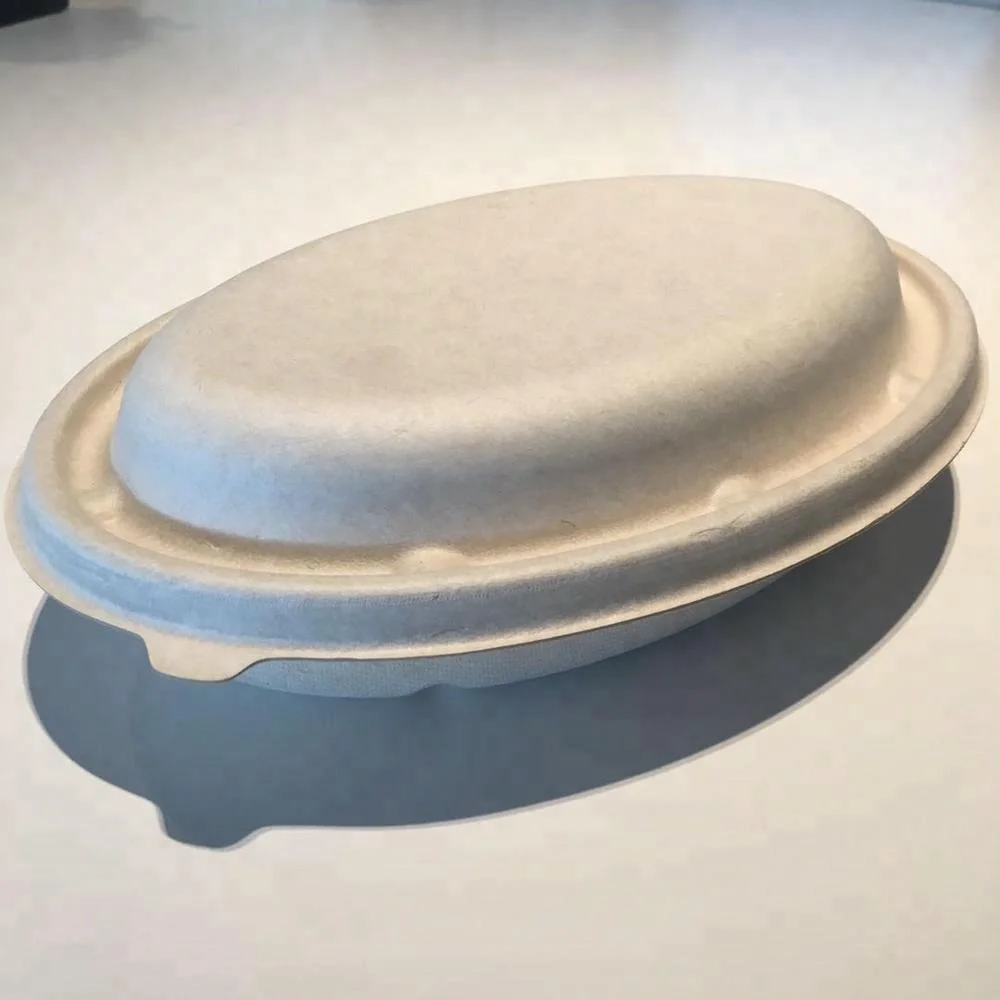 Легко зеленый Compostable пользовательский экологический сахарный тростник целлюлозно-бумажная удаляемая бумага одноразовый пищевой биоразлагаемый лоток/тарелки