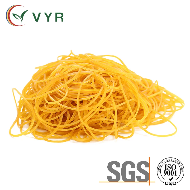100% natural Yellow Elastic Rubber Bands Professional manufacturer 2.5 Inches in Diameter
