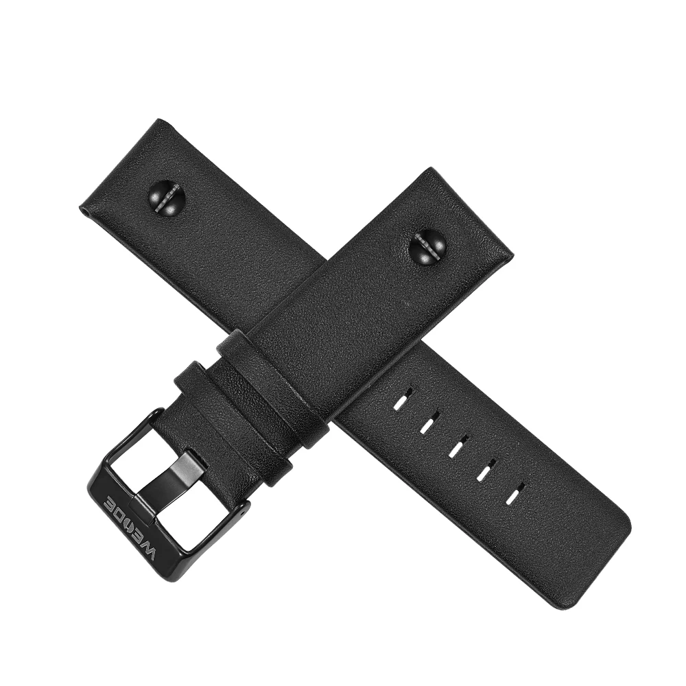 
Brand WEIDE New Arrival Men Original Leather Watch Strap Stainless Steel Buckle 24mm Casual Leather Watchband 