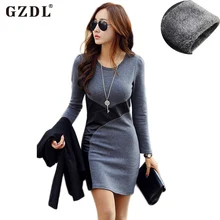 Plus Size Women Autumn Winter Dress Long Sleeve PU Leather Bodycon Pencil Casual Party Cocktail Mini Dress Vestido De Festa 2116