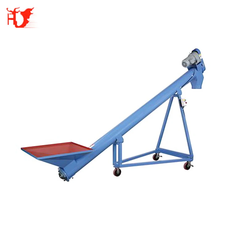 
U type fertilizer inclined screw conveyor with hopper 