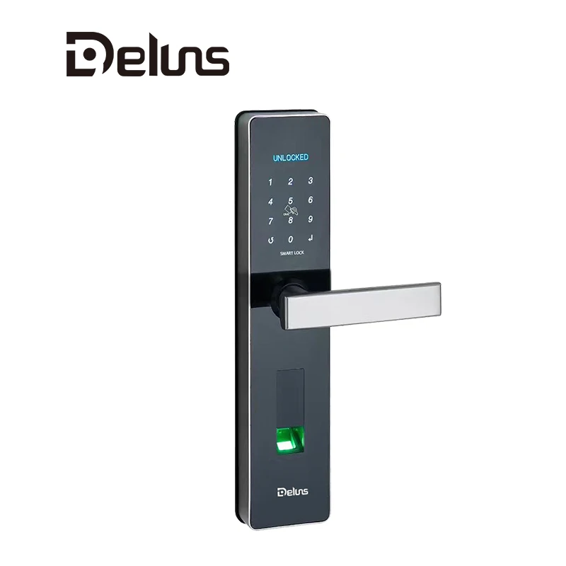 
Deluns bluetooth rfid card reader key password fingerprint app unlock gate lock for safe 