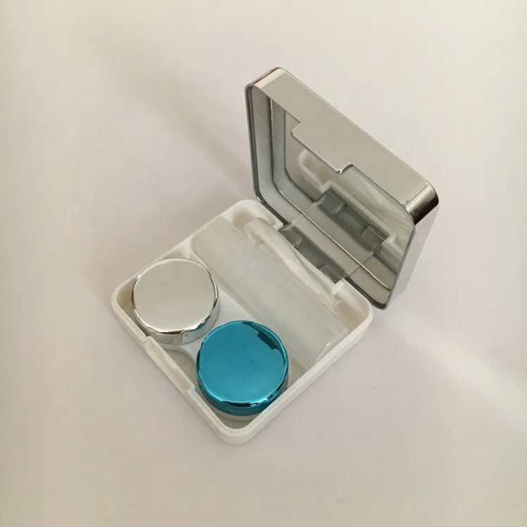 Silver eyekan Luxury contact lens travel case accept LOGO printing on case A-8067