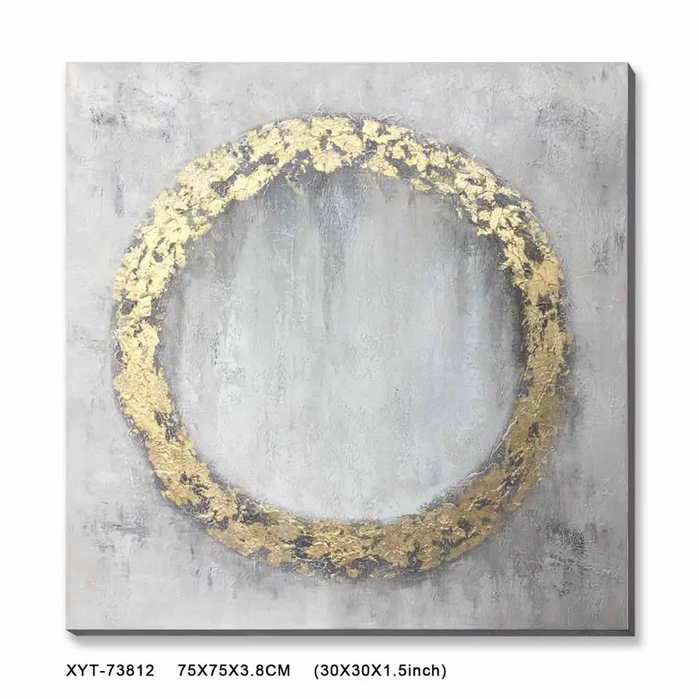 Canvas Ring Handpainted Art Goldfoil Stretched Wall Decoration